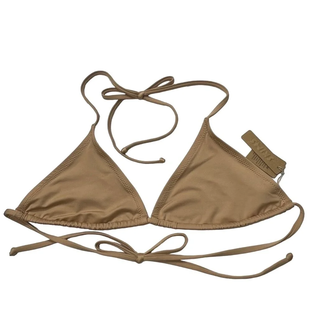 SKIMS Swim‎ Micro Triangle Top + Cheeky Tanga Bottom Bikini Set Ochre 3x